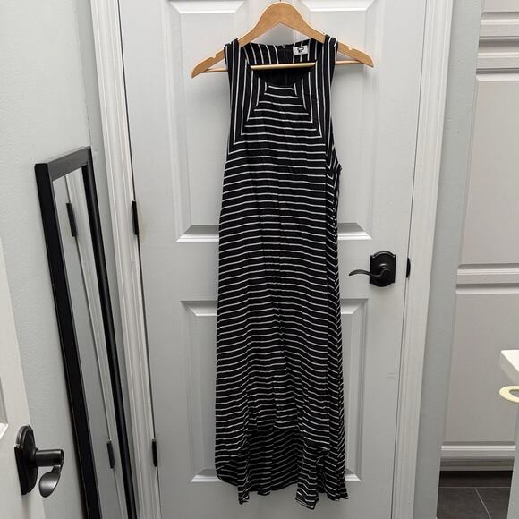 CULTURE PHIT Black and White Striped Sleeveless Racerback Maxi Dress Size XL - Picture 1 of 4